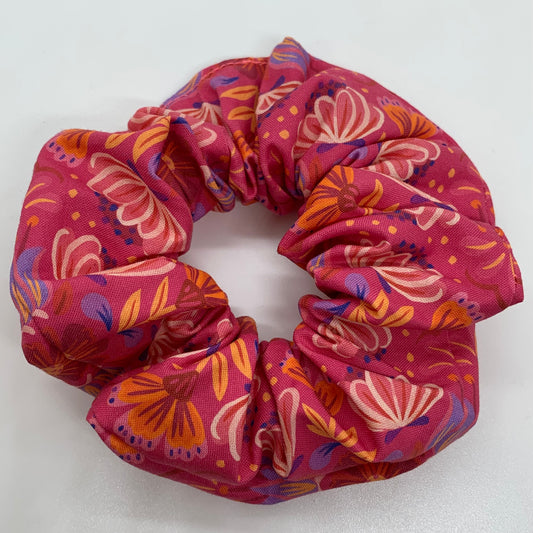 Pink Floral - Scrunchie